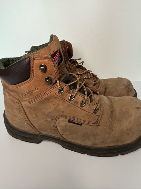 Red Wing Shoes Tan & Brown Men\'s Leather Steel Toe Work Boots